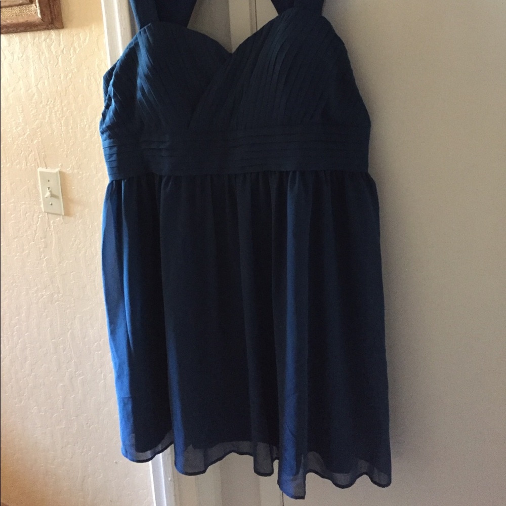 Modcloth Navy Pleated Mini Dress